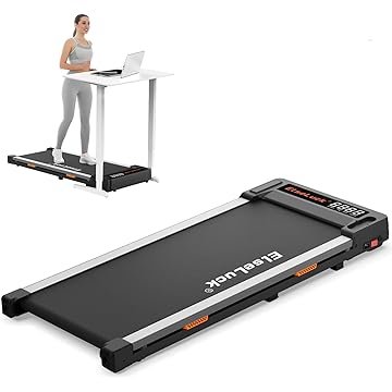 Elseluck Walking Pad, Under Desk Treadmill for Home Office, 2 in 1 Portable Walking Treadmill with Remote Control, Walking Jogging Machine in LED Display