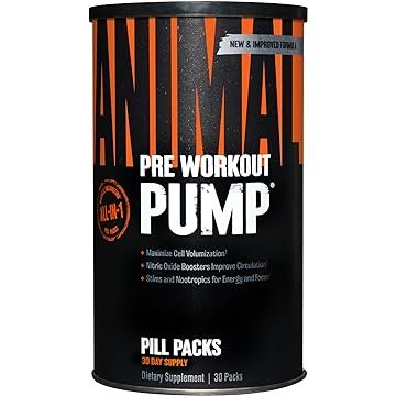 Animal Pump – Preworkout - Vein Popping Pumps – Energy and Focus – Creatine – Nitric Oxide – Easy to Remove Stimulant Pill for Anytime Workouts – 30 Count (Pack of 1)