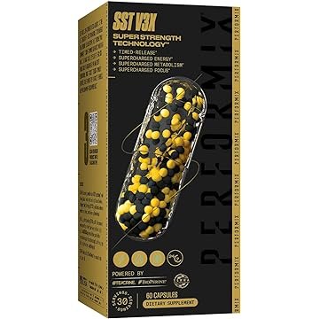 PERFORMIX - SST V3X - Pre Workout - 350 mg Caffeine - Energy Supplements - No Crash - Fitness Goals - Nootropic - Timed-Release for All Day Focus, Mood & Energy Boost - Men & Women - 60 Capsules