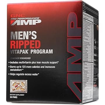 GNC Pro Performance AMP Men's Ripped Vitapak Program, 30 paks